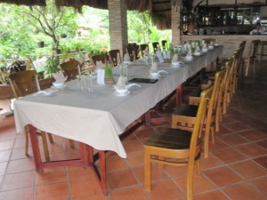 Tables waiting for us at many restaurants