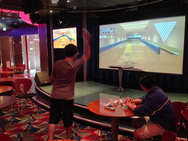 virtual bowling on allure of the seas